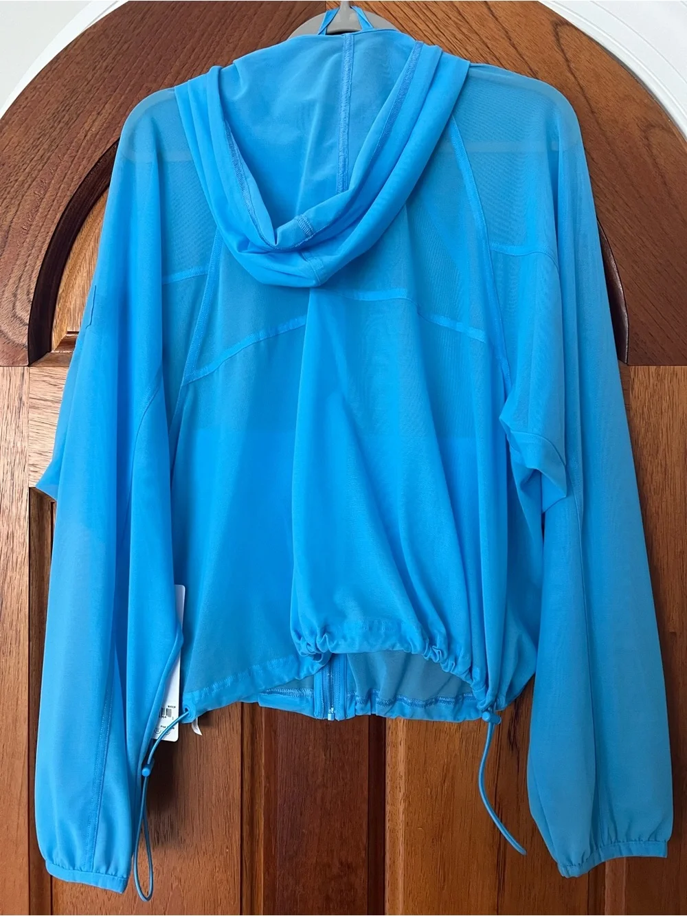 ALO Yoga Mesh Sheer Bliss Jacket NWT RT $148 Azure Blue